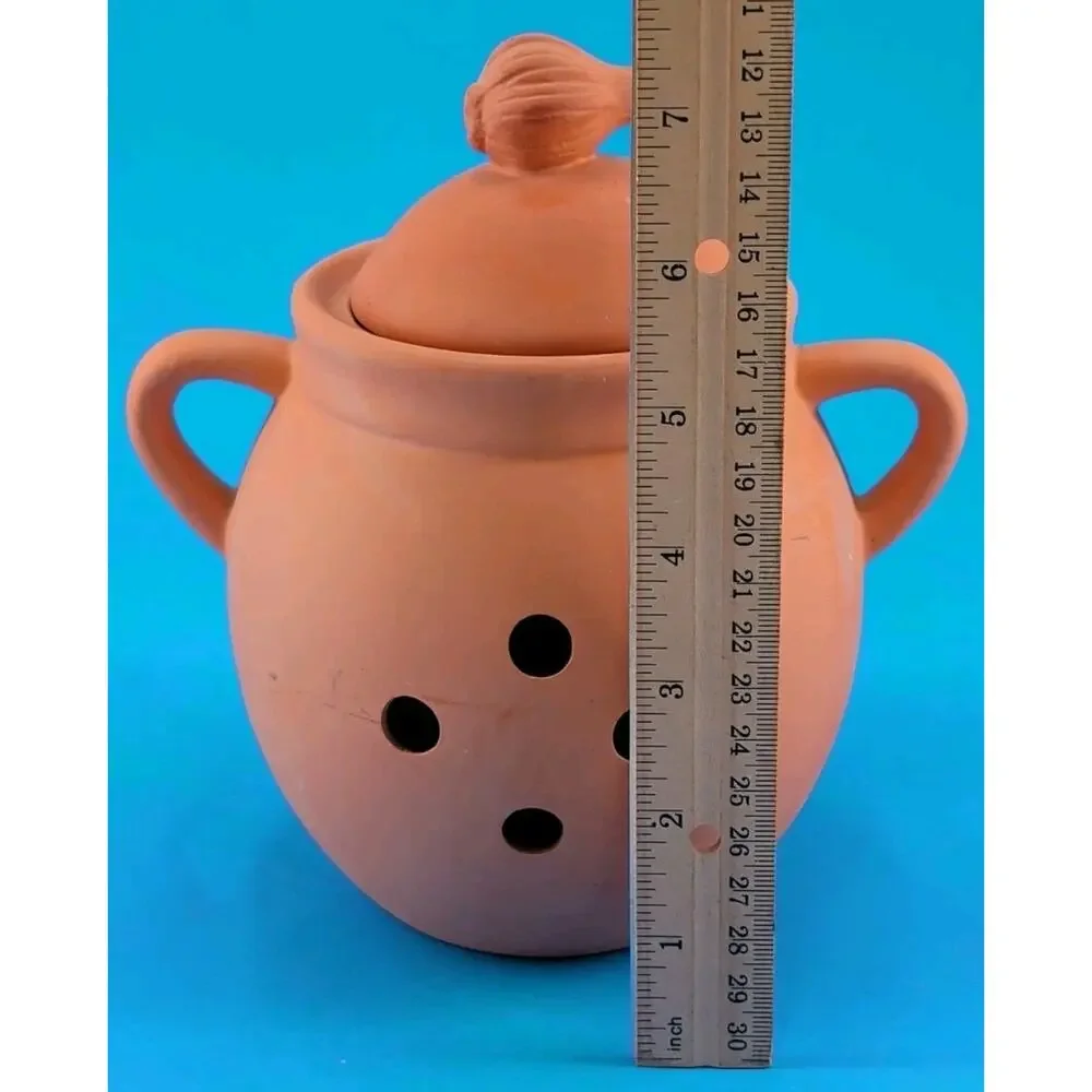 Vintage Garlic Keeper Terra Cotta Garlic Container Kitchen Storage Cooks Club